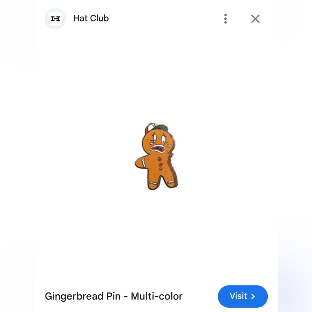 Hat Club Exclusive - Gingerbread Man Hat Pin